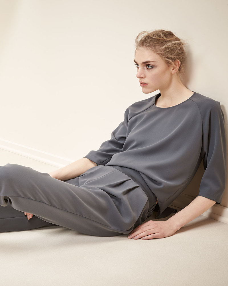 Armani Collezioni Techno Cady Raglan-Sleeve Two-Piece Jumpsuit