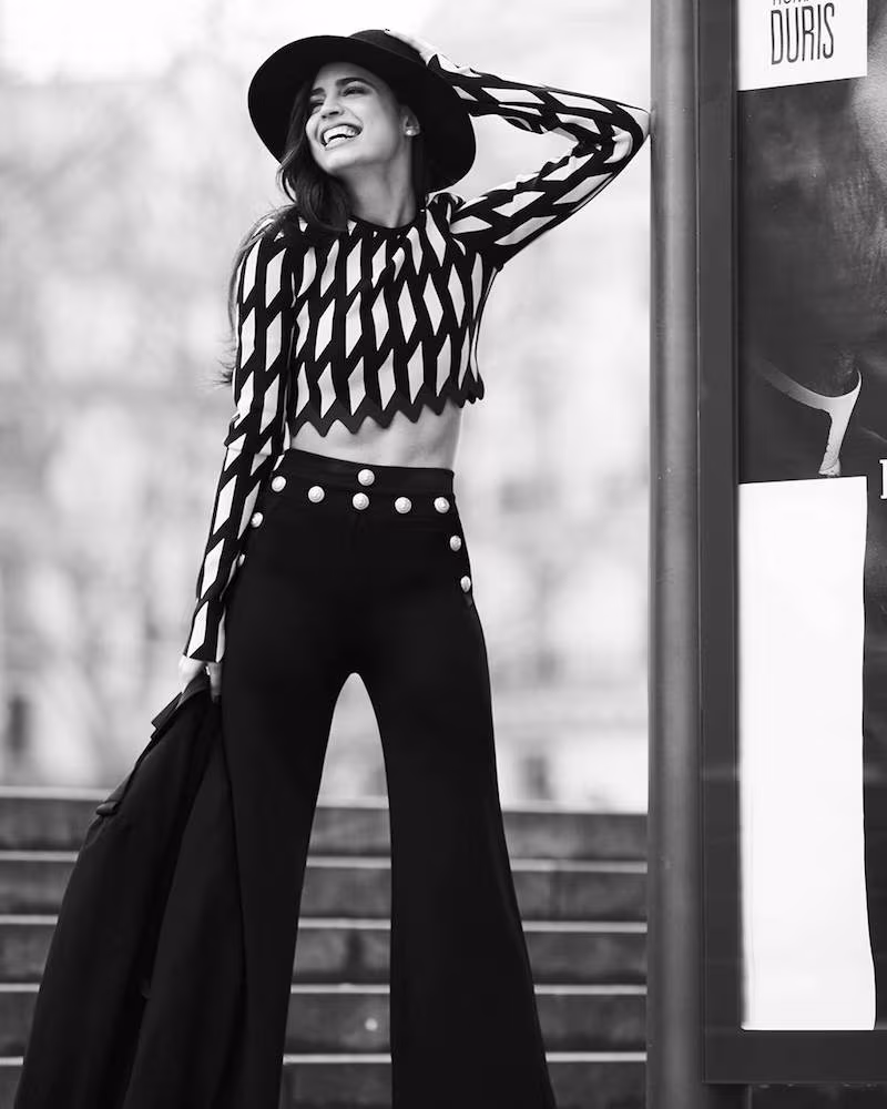 David Koma Geometric Jacquard Knit Crop Top