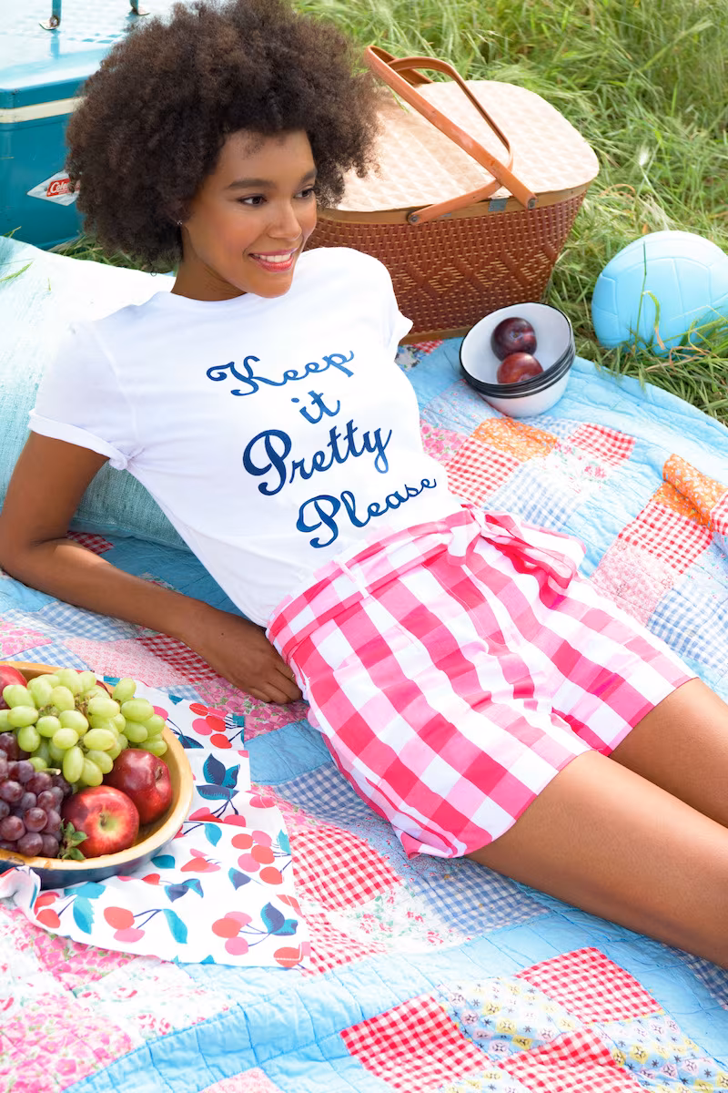 Draper James Keep it Pretty Please Cotton Tee