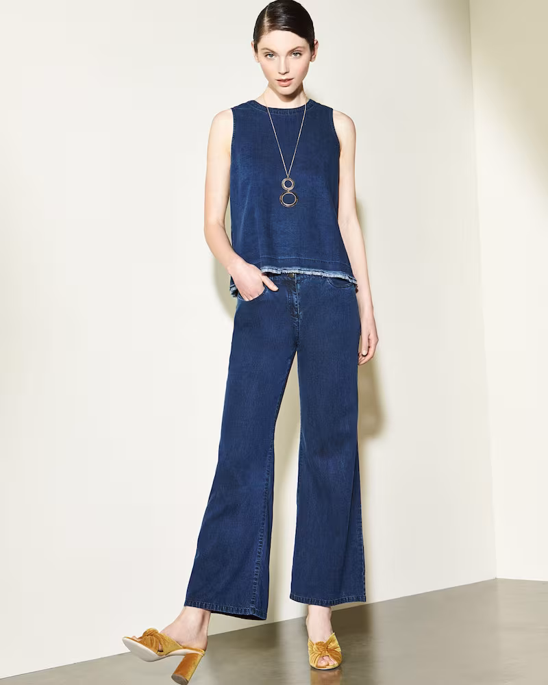Eileen Fisher Tencel Denim Wide-Leg Pants