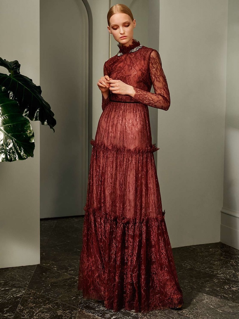 Erdem Carolyn Crystal-Embellished Lace Gown