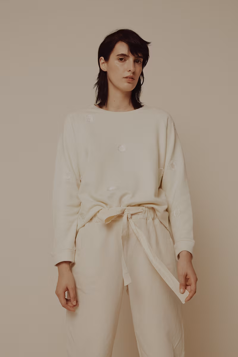 Folk Fluffy Dot Sweater