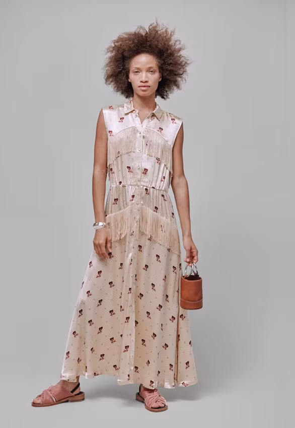 Ganni Donnelly Dress in Biscotti-