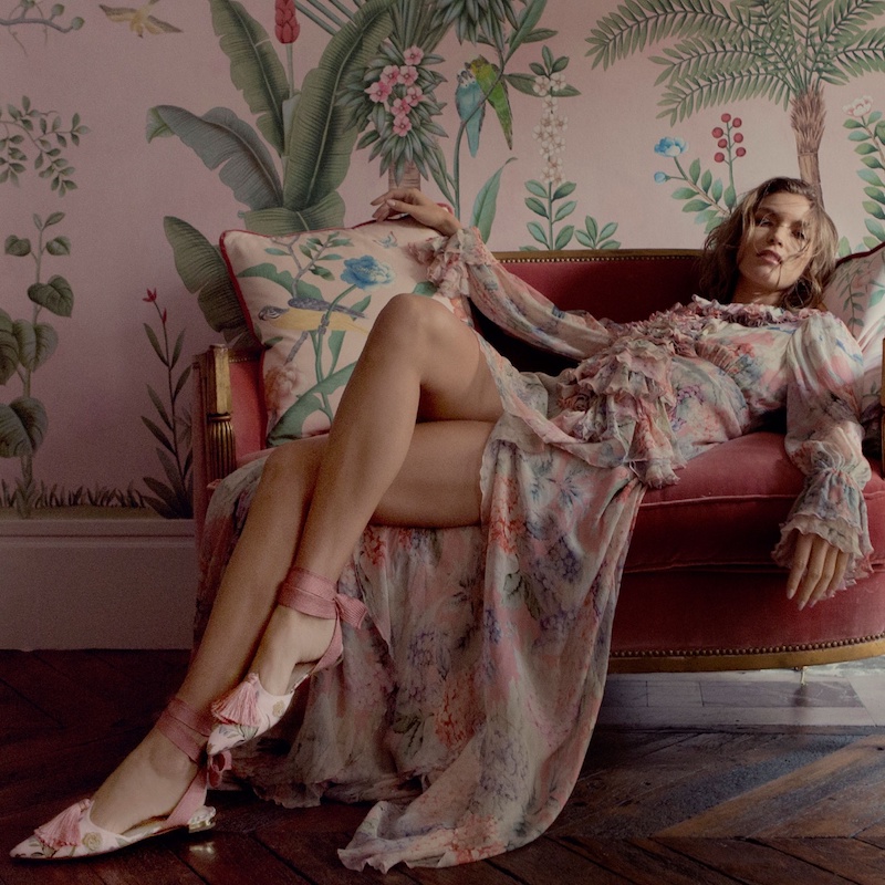 Gucci Hydrangea-Print Silk-Chiffon Gown