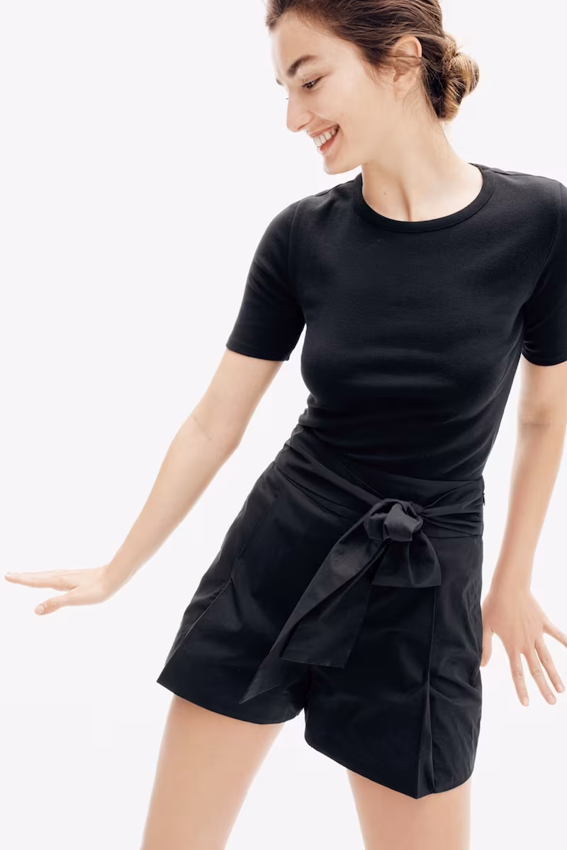 J.Crew Tie-Waist Short In Cotton Poplin