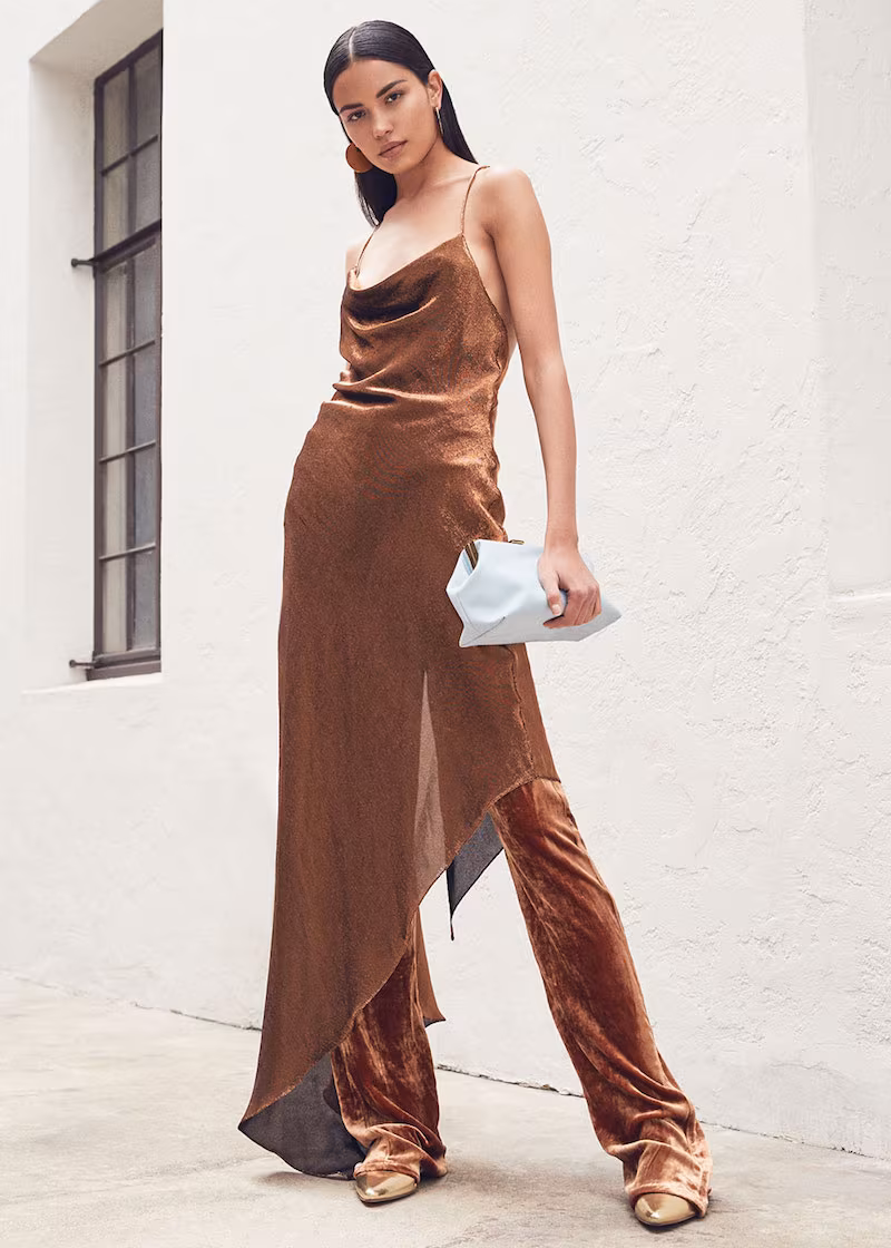 Juan Carlos Obando Asymmetrical Lurex Cocktail Dress