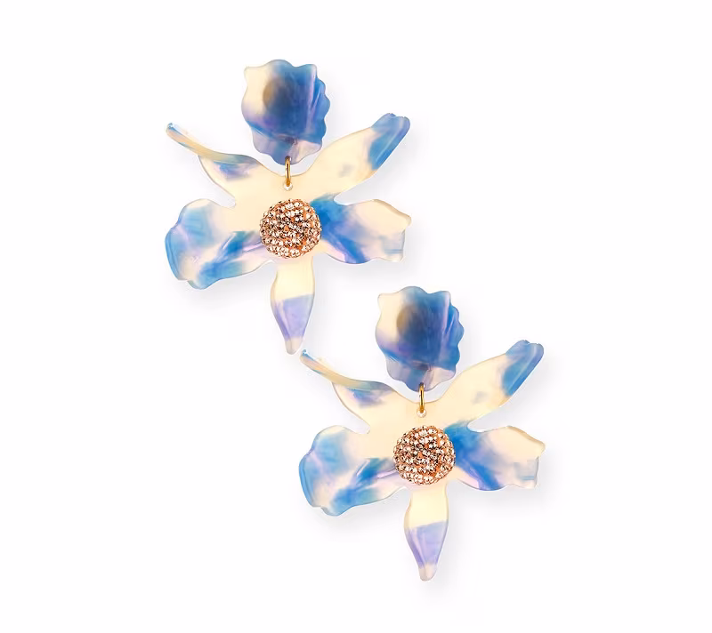 Lele Sadoughi Sculptural Crystal Lily Earrings