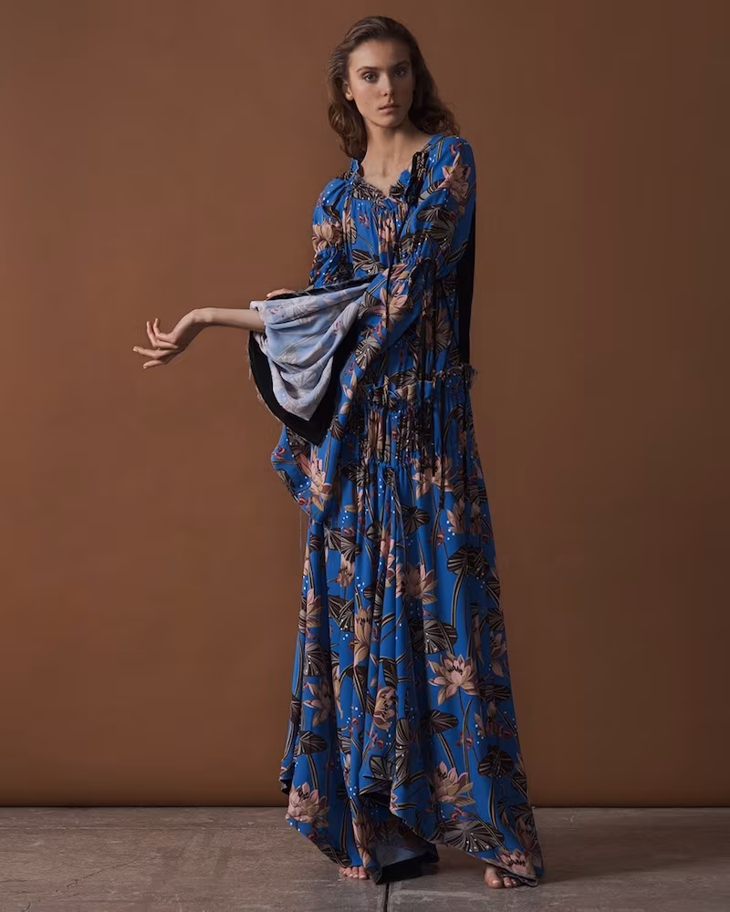 Loewe Floral-Print Off-The-Shoulder Maxi Dress