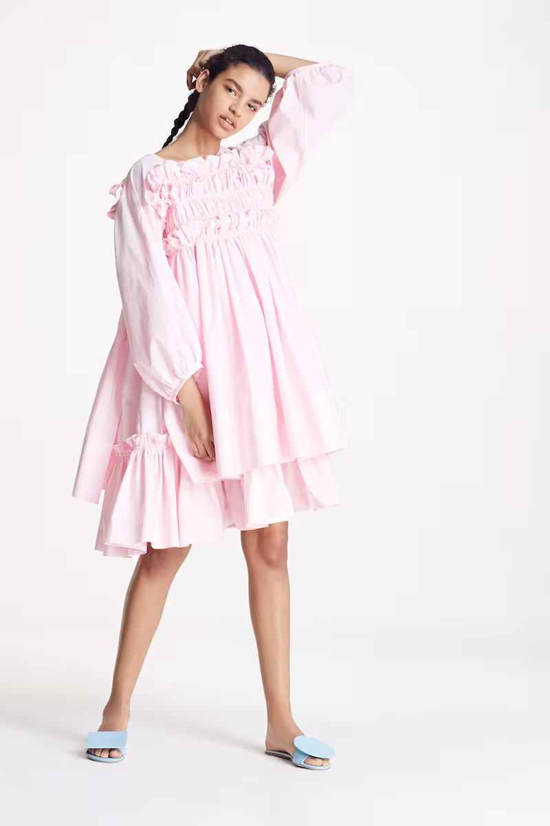 Molly Goddard Smocked Frill Dress