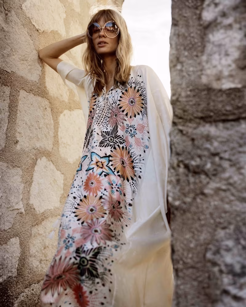NET-A-PORTER x Chloé‏ Floral-Print Jacquard Kaftan