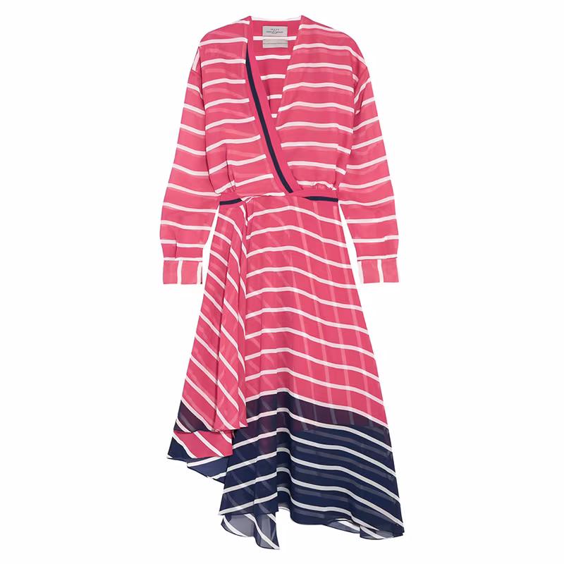 Preen by Thornton Bregazzi Flintoff Striped Silk-Chiffon Dress