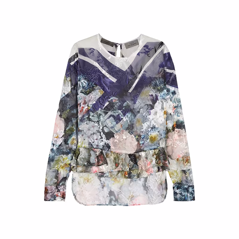 Preen by Thornton Bregazzi Neo Floral-Print Devoré Silk-Blend Chiffon Top