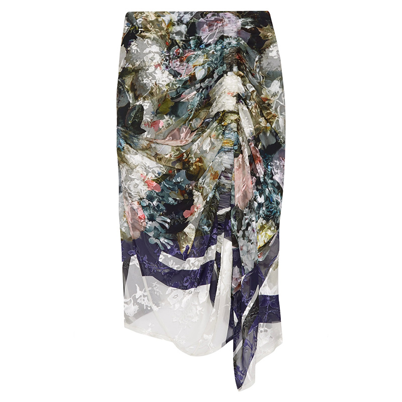 Preen by Thornton Bregazzi Terence Floral-Print Devoré Silk-Blend Chiffon Skirt