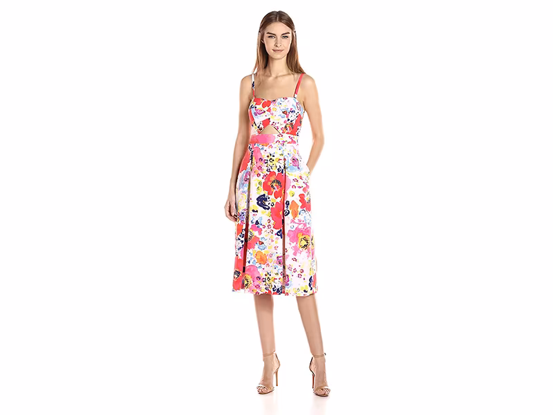 Rachel Rachel Roy Strapless Printed Fit and Flare