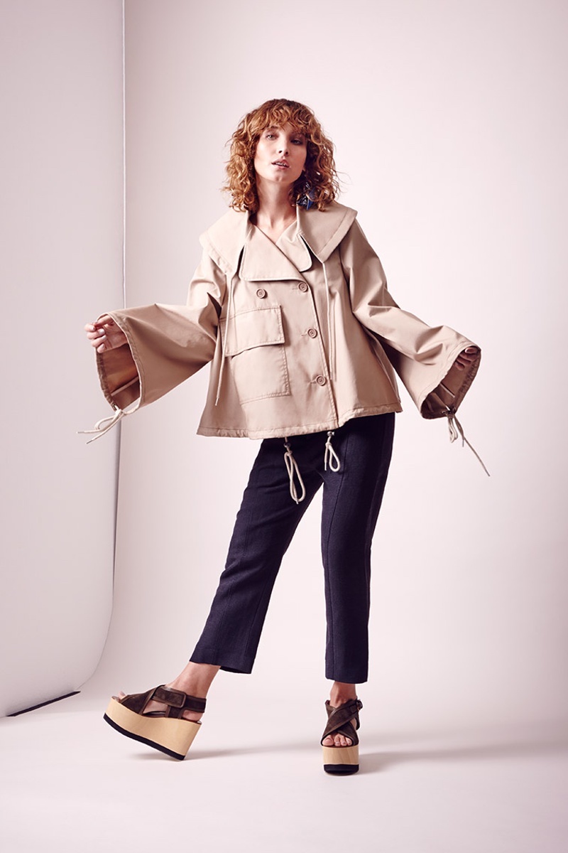 See by Chloé Double-Breasted Cropped Cotton Trench Coat
