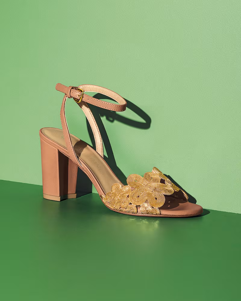 Stuart Weitzman Chainreaction Floral Chain City Sandal