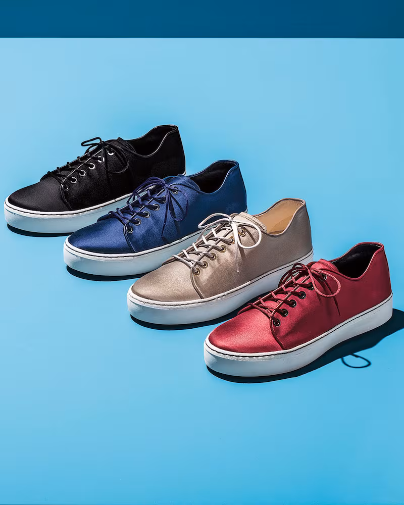 Stuart Weitzman Holistic Satin Low-Top Sneaker