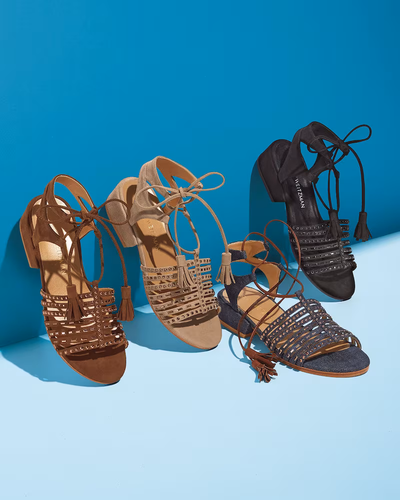 Stuart Weitzman Skippity Denim Strappy Sandal