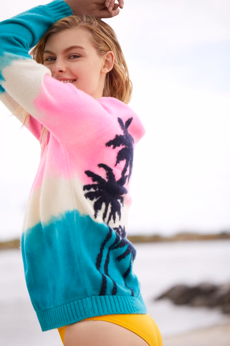 The Elder Statesman Dyed Palm Tree Sweater-