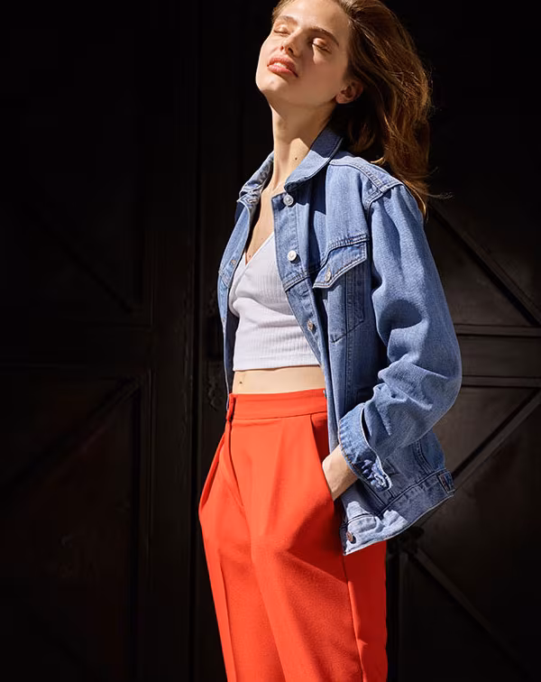 Topshop MOTO Oversized Denim Jacket