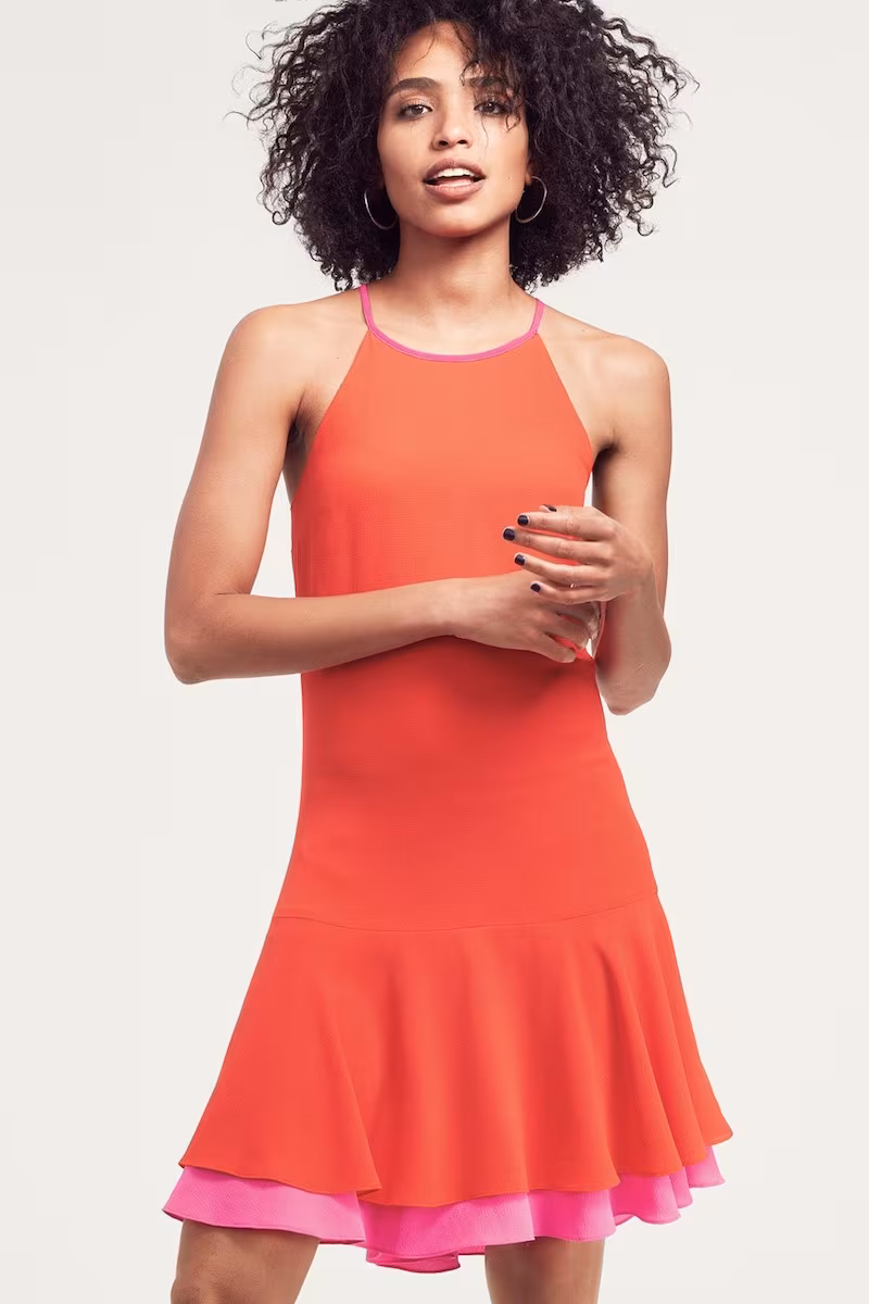Vince Camuto Contrast Trim A-Line Dress