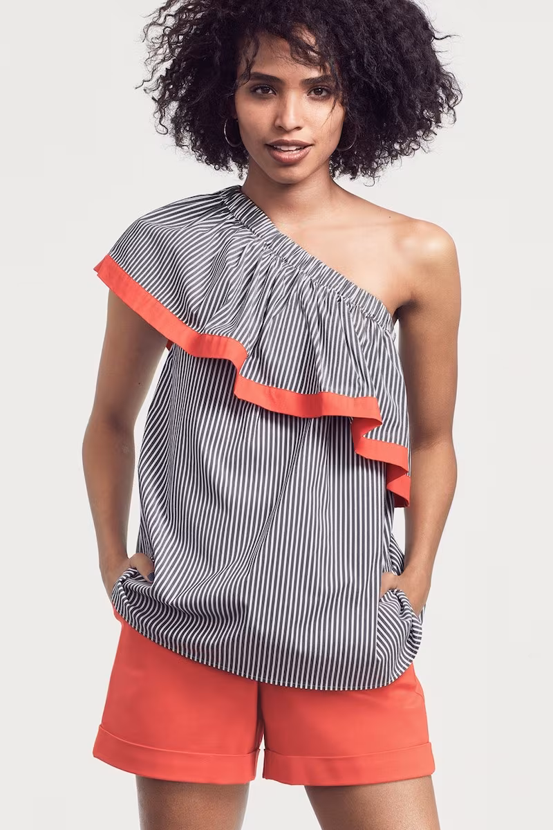 Vince Camuto Ruffle One-Shoulder Blouse