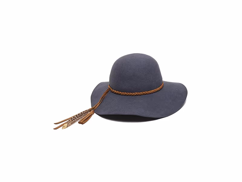 ale by alessandra Earth Spirit Adjustable UPF 50+ Wool Felt Floppy Hat with Leather Trim