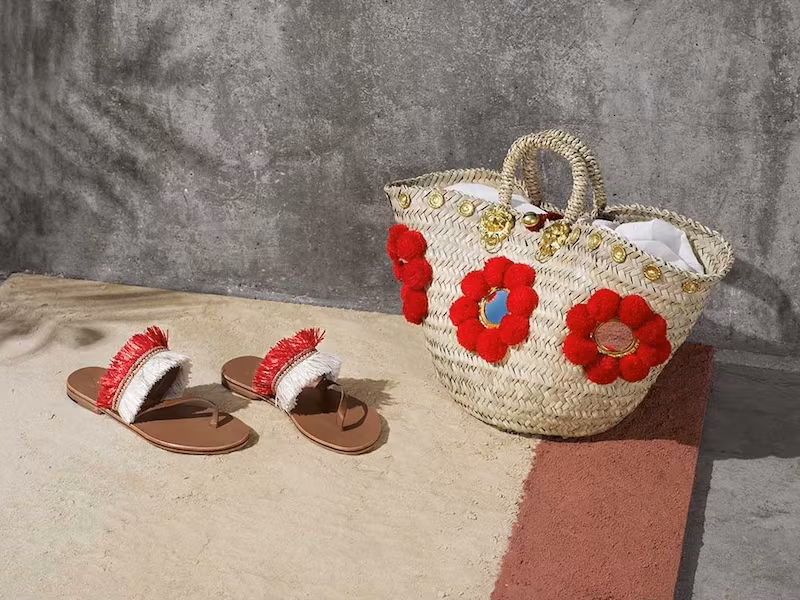 Álvaro Alberta Raffia-Embellished Sandals