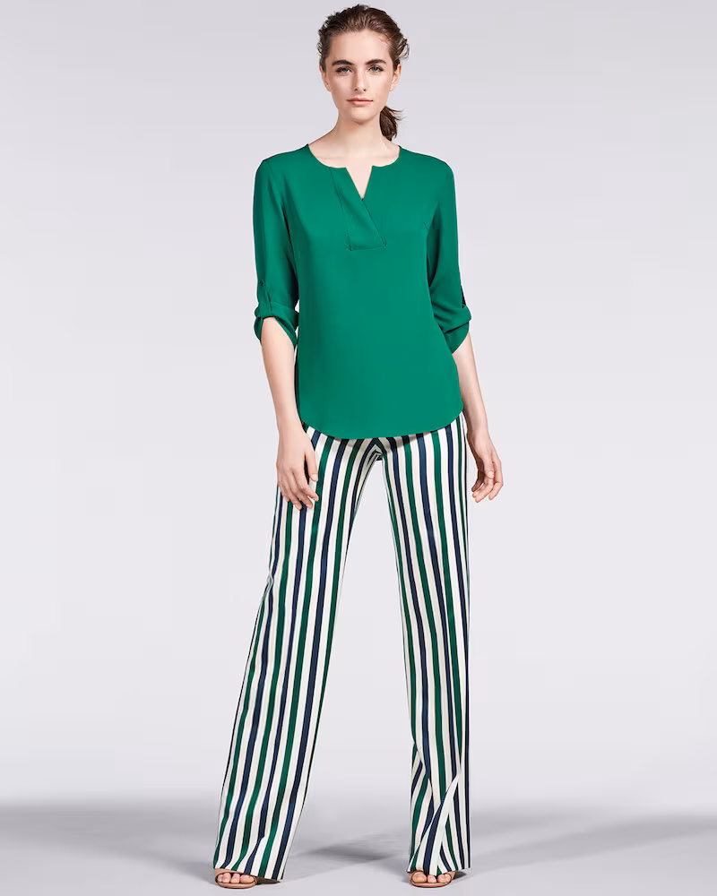 Akris punto Mikka Striped Wide-Leg Pants
