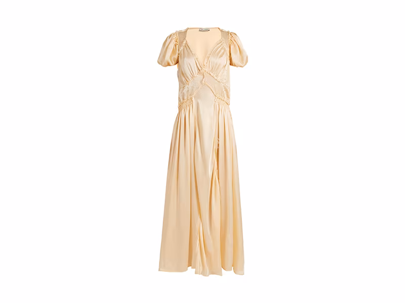 Attico Natalia V-Neck Silk-Satin Dress