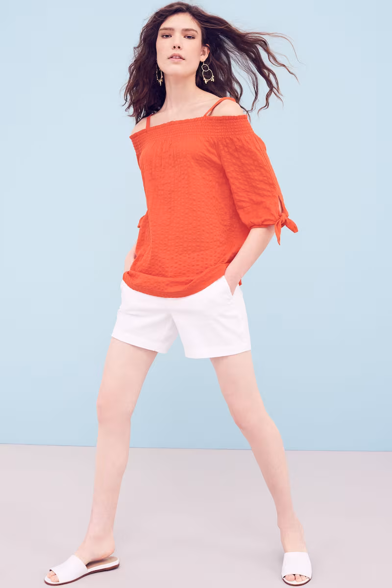 Caslon Tie Sleeve Off the Shoulder Tie Sleeve Top