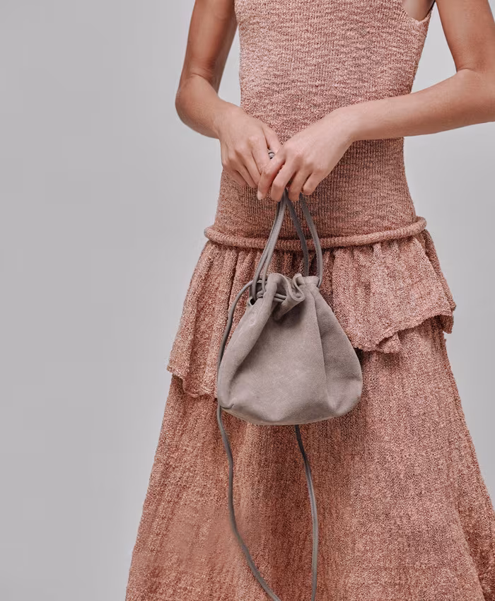 Clare V. Petit Henri Maison in Dark Grey Suede