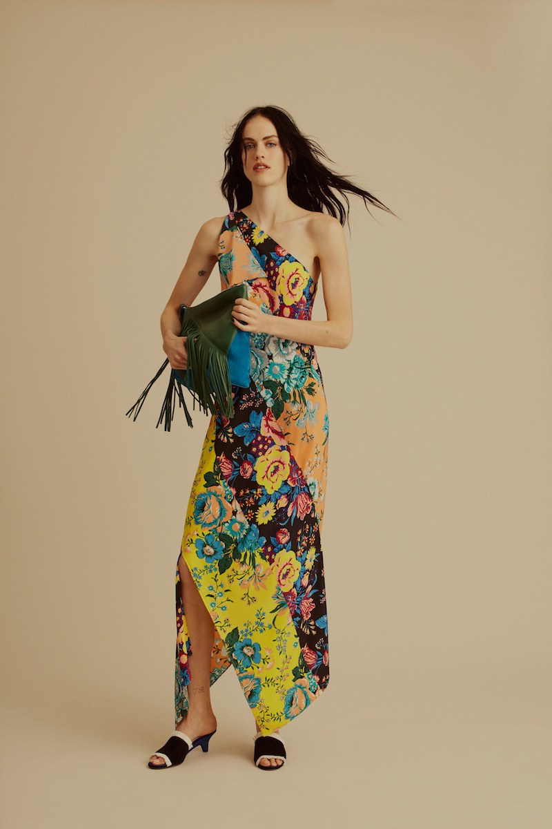 Diane von Furstenberg Floral-Print One-Shoulder Silk Dress