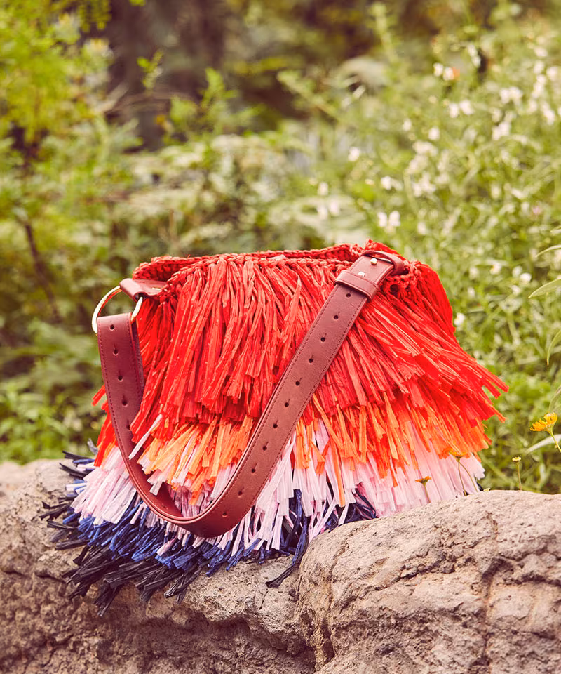 Diane von Furstenberg Fringe Raffia Tote
