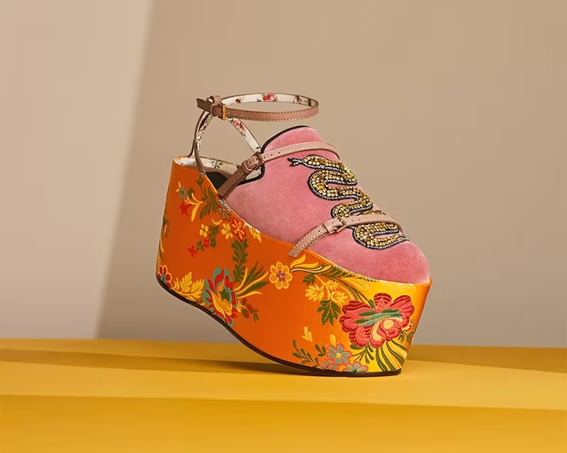 Gucci Hannelore Velvet Ballet Shoes With Removable Platform