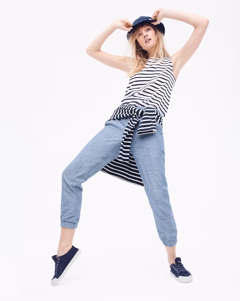 J.Crew New Seaside Pant In Chambray