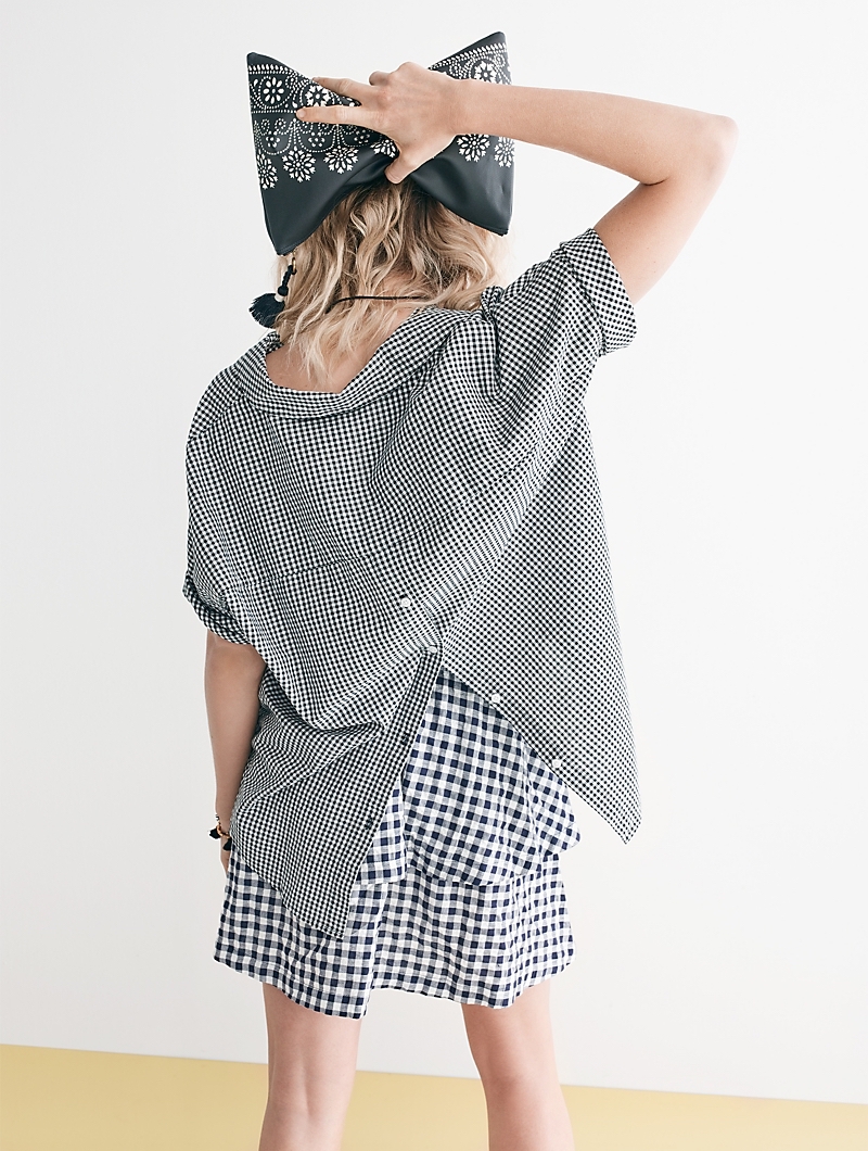 Madewell Courier Button-Back Shirt In Gingham Check