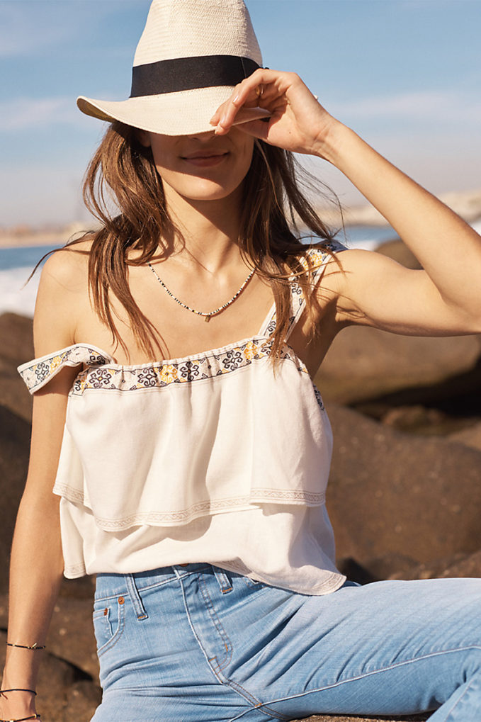 Madewell Embroidered Tier Top