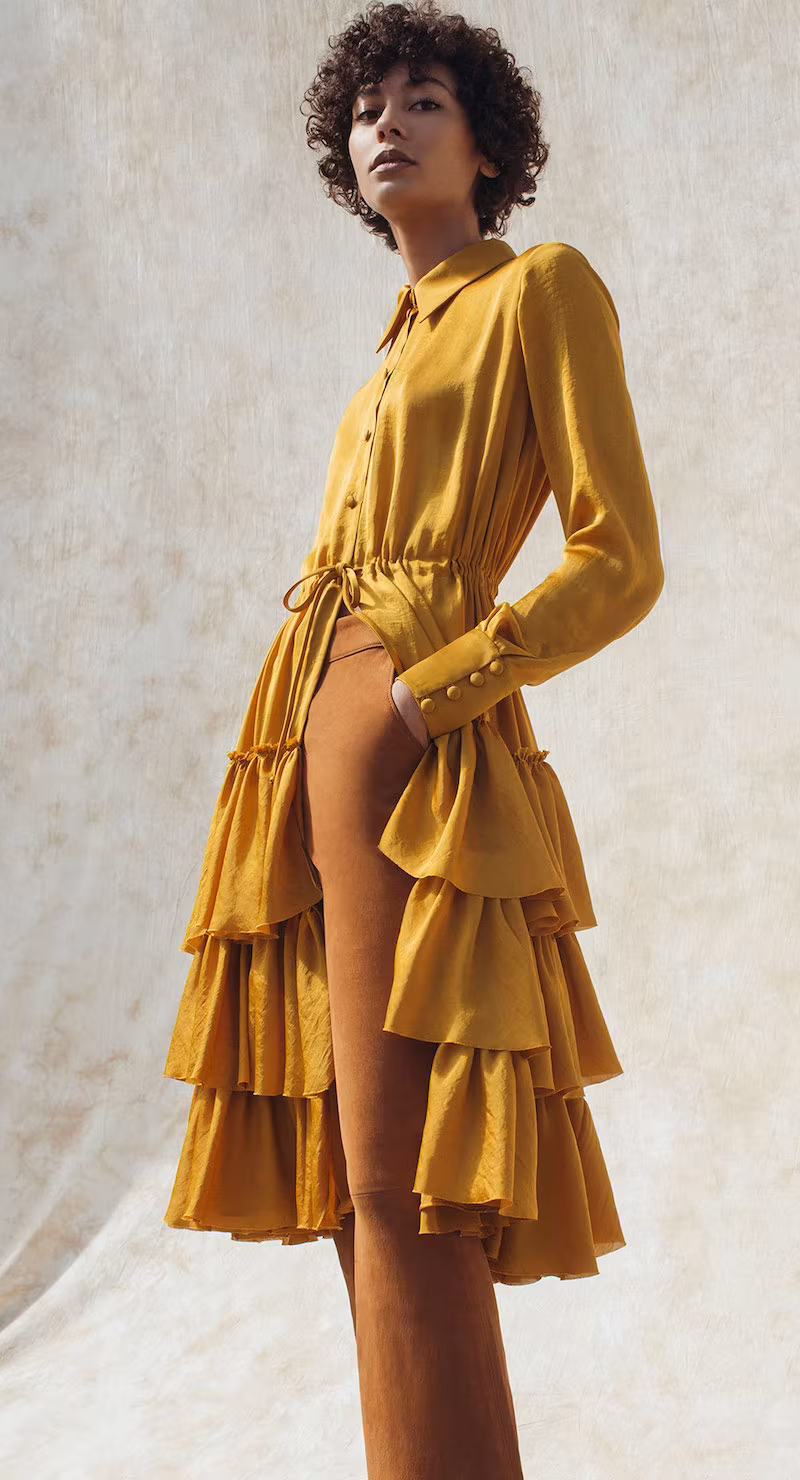 Martin Grant Ruffled Shirt Dress