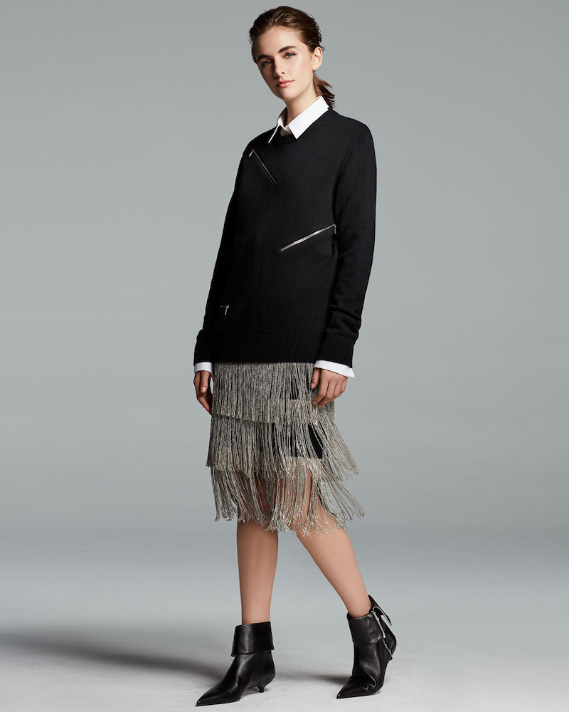 Michael Kors Collection Layered Chain-Fringe Skirt