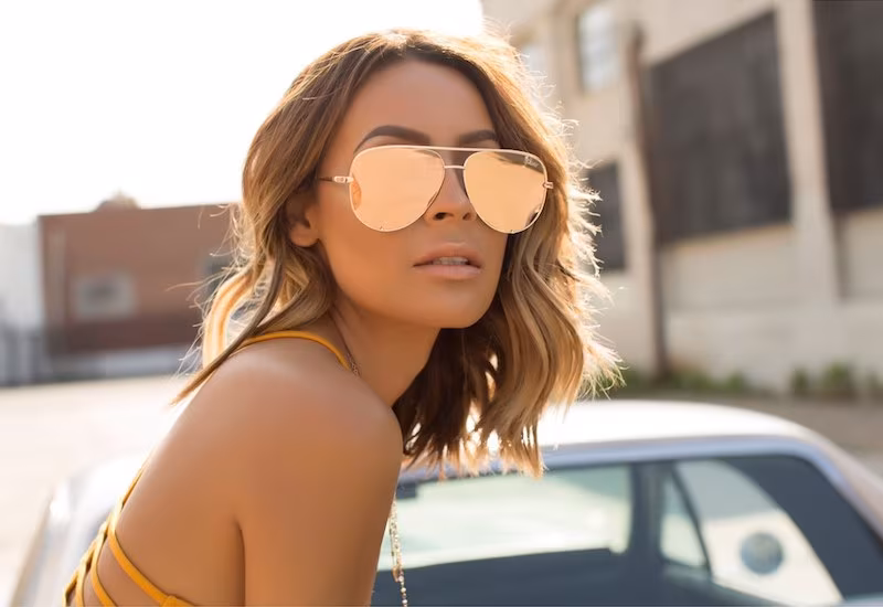Quay Australia x Desi Perkins High Key 62mm Aviator Sunglasses