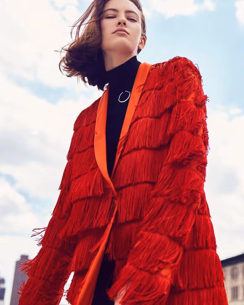 Stella McCartney Tiered-Fringe One-Button Jacket