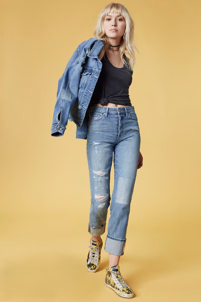 TAYLOR HILL x JOE'S Debbie High-Rise Distressed Straight Jeans