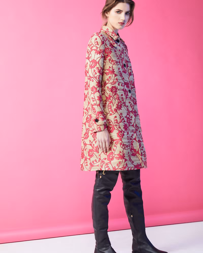 Valentino Floral Brocade Single-Breasted Coat