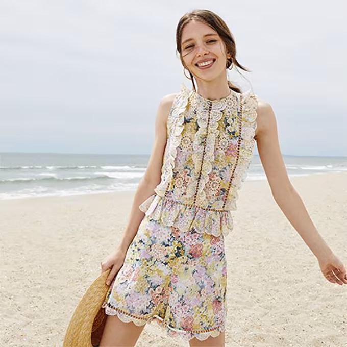 Zimmermann Valour Hydrangea Frill Top