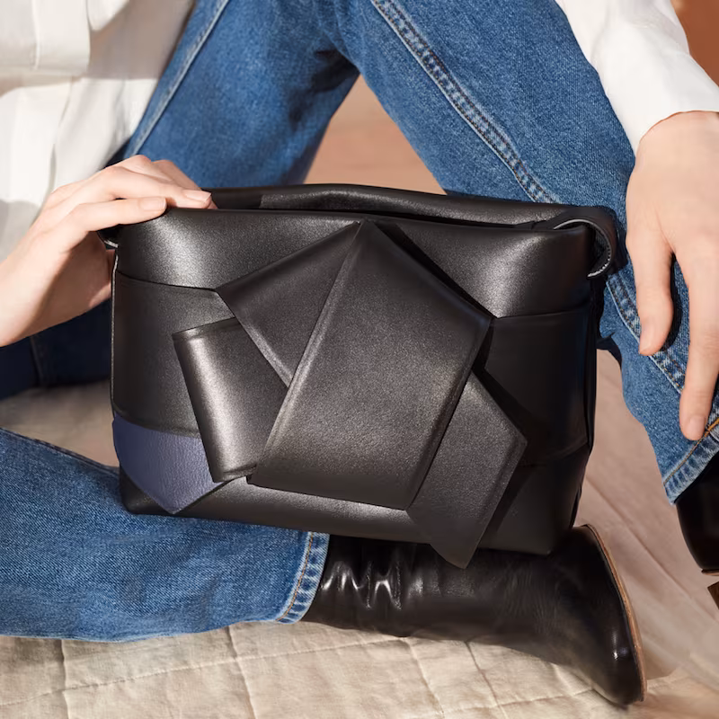 mytheresa.com x Acne Studios Musubi Leather Handbag in Black