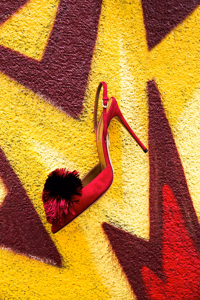 Aquazzura 105mm Powder Puff Silk & Suede Pumps