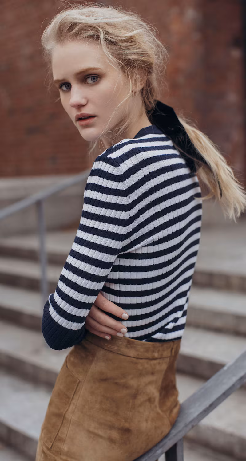 Courrèges Striped Cotton And Cashmere-Blend Sweater