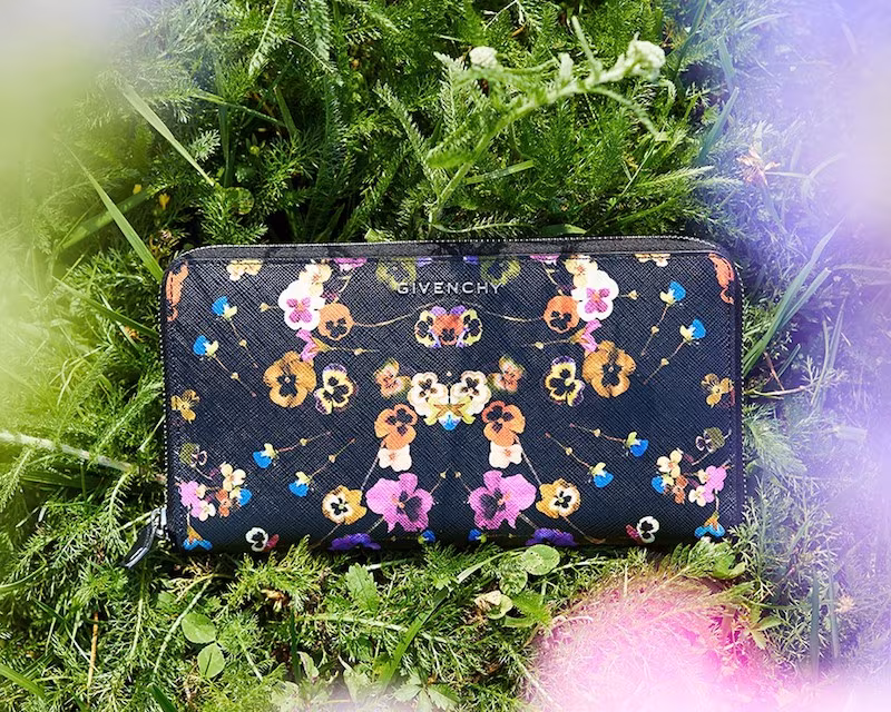 Givenchy Pansies Zip Wallet