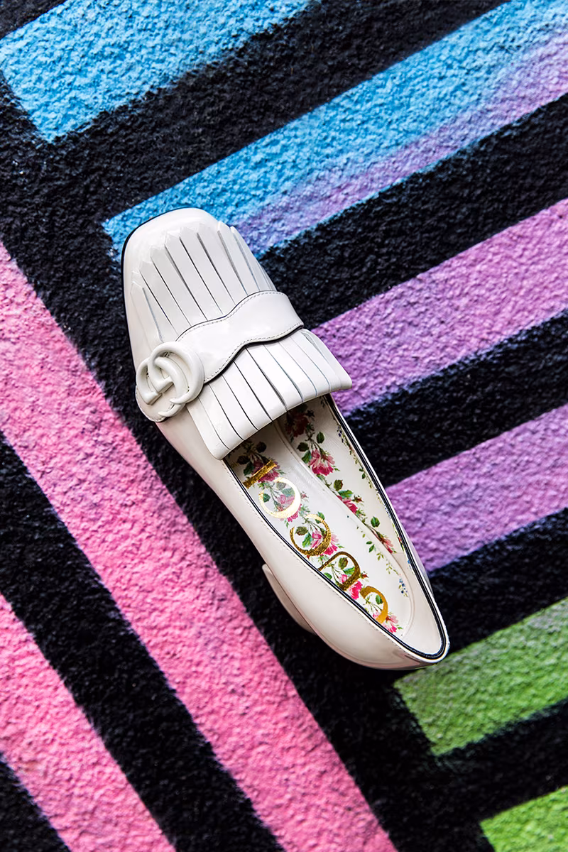 Gucci 55mm Marmont Patent Leather Pumps